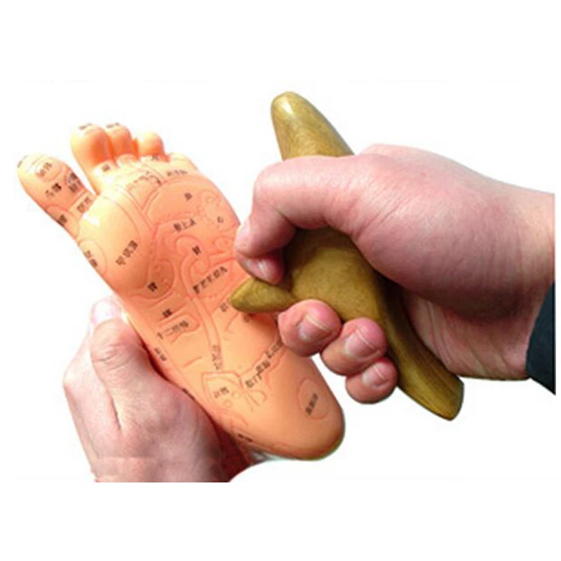 HANRIVER Camphor wood trigonometric massage cone wooden massage stick gua sha board acupuncture stick