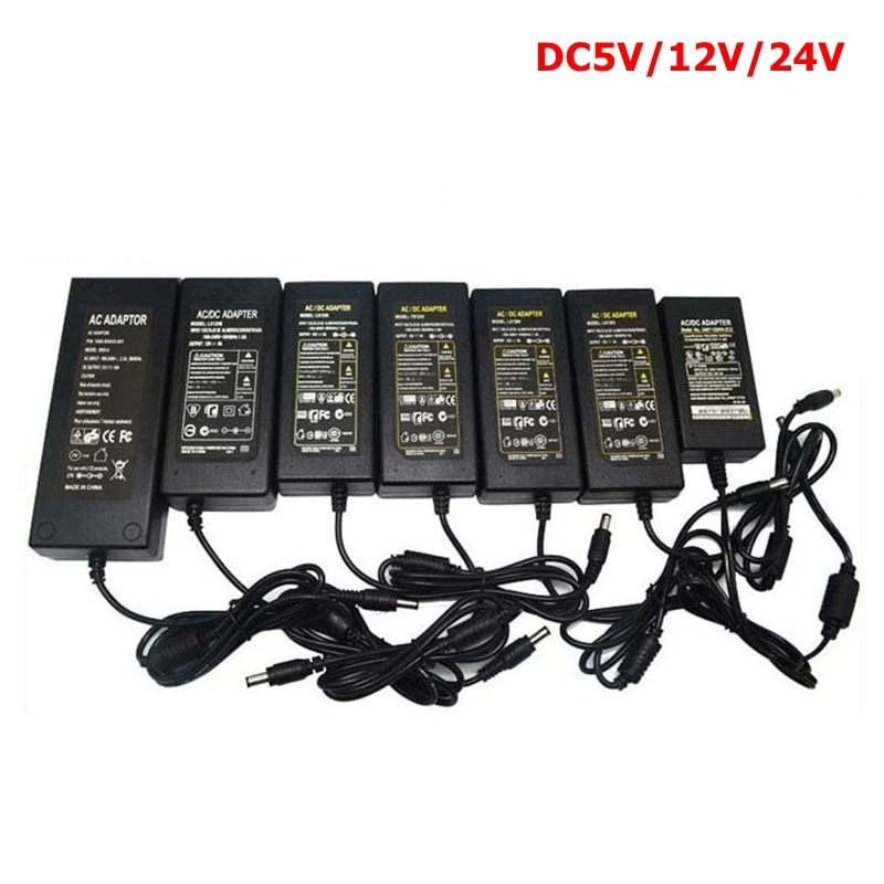 DC5V/12V/24V светодиодный Питание адаптер 1A 2A 3A 4A 5A 6A 7A 8A 10A трансформаторы Светодиодный