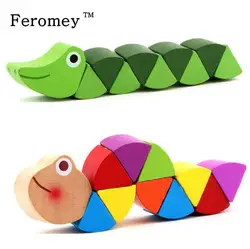 Детские новые деревянные игрушки милые красочные в виде крокодила, гусеницы Пазлы пальцы Гибкая обучение интеллектуальная обучающая