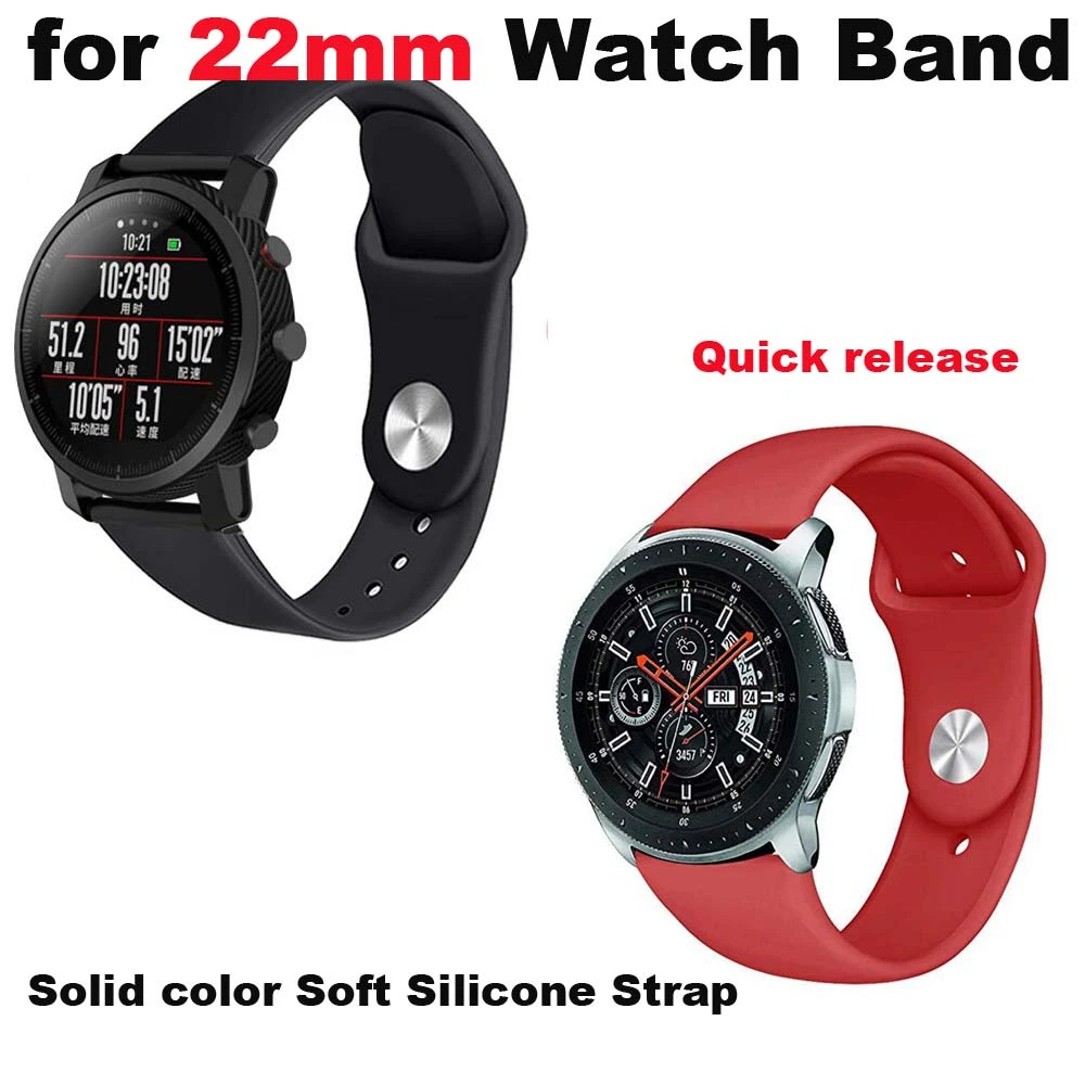 22 мм браслет ремешок для Xiaomi Amazfit GTR 47 Pace Stratos 2 samsung gear S3 Galaxy 46 силиконовый часов |