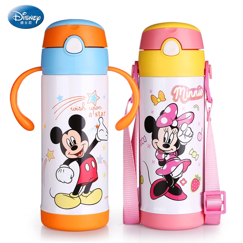 Disney children Cup baby baby Straw Mug Cup with handle leakproof cup child kettle