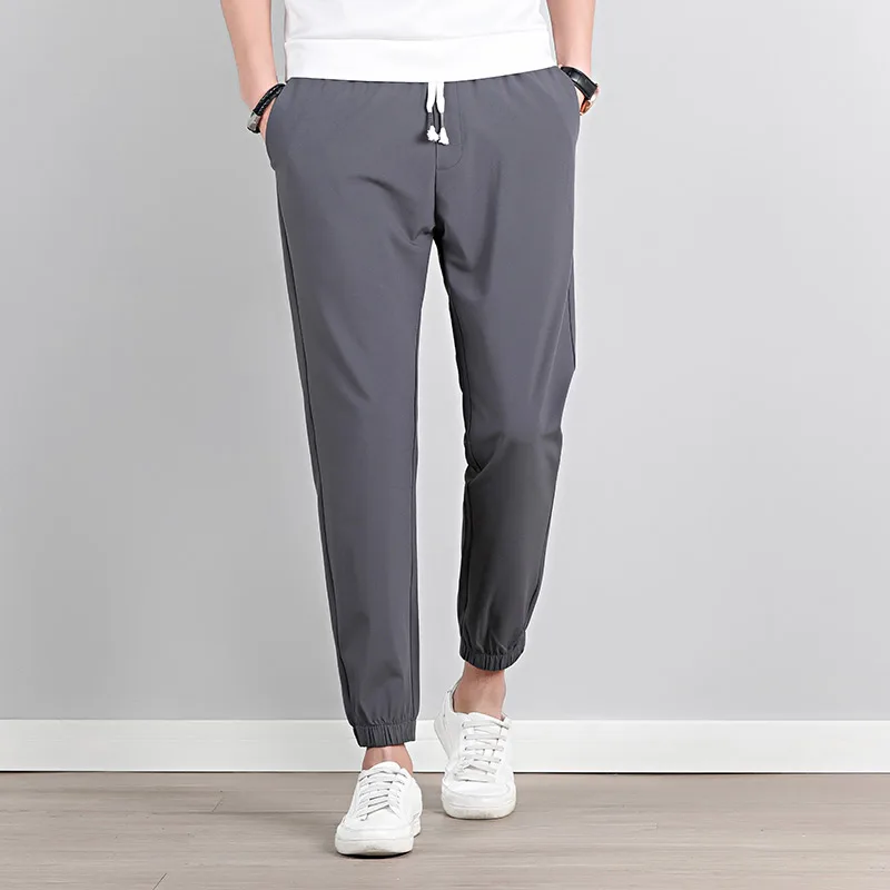 

2019 Spring Summer Mens Sweat Pants Slim Fit Stretch Mens Trousers Casual Harem Pants Men Pantalon Sport Homme