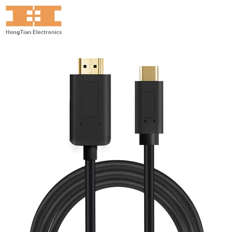 USB C кабель 3,1 type C к HDMI 4K HDTV Кабель-адаптер Золотой USB 3,1 USB-C к hdmi для MacBook, ChromeBook Pixel, huawei MateBook - Цвет: Черный