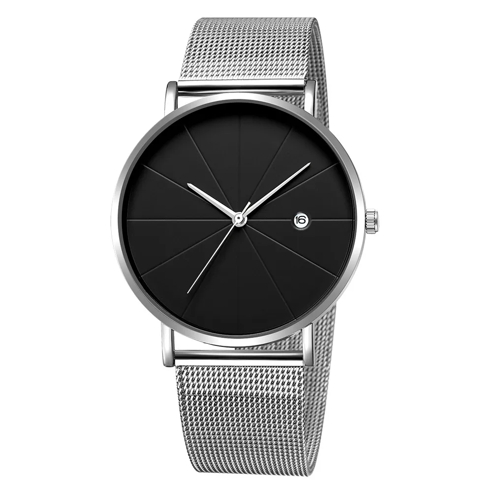 Часы мужские роскошные montre homme Бизнес повседневные дизайнерские часы из нержавеющей стали пара кварцевые аналоговые наручные часы