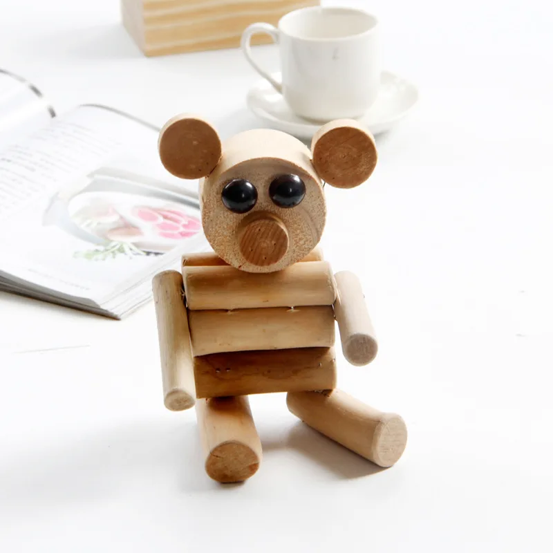 Wood Bear Figurines (4)