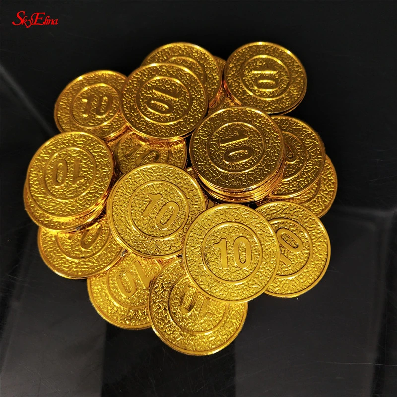 50 100 個新しいおもちゃコインチップ Bitcoin モデル Bitcoin ゴールドメッキプラスチック海賊金貨ゲーム通貨宝コイン 6z Party Favors Aliexpress