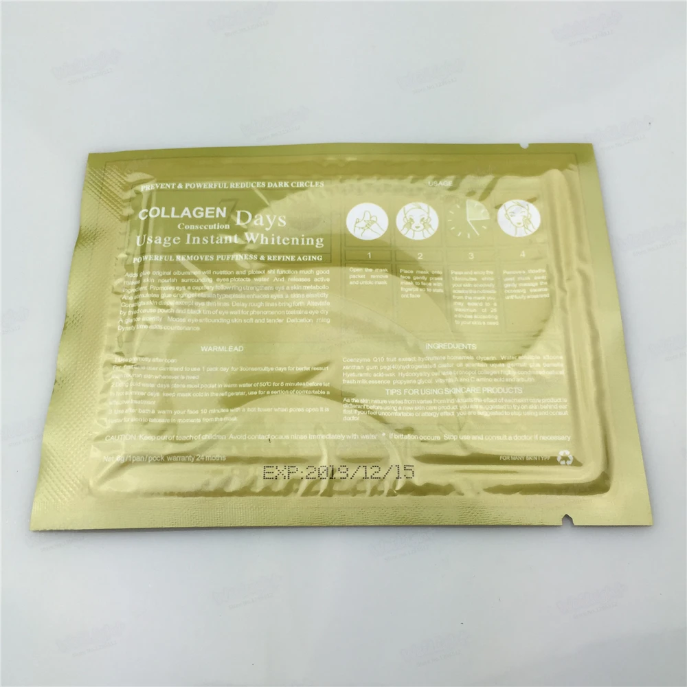 2 шт./пакет 24 K Золотая осмотическая маска для глаз для женщин коллагеновый гель сывороточный протеин уход за лицом патчи для сна здоровье mascaras de dormir