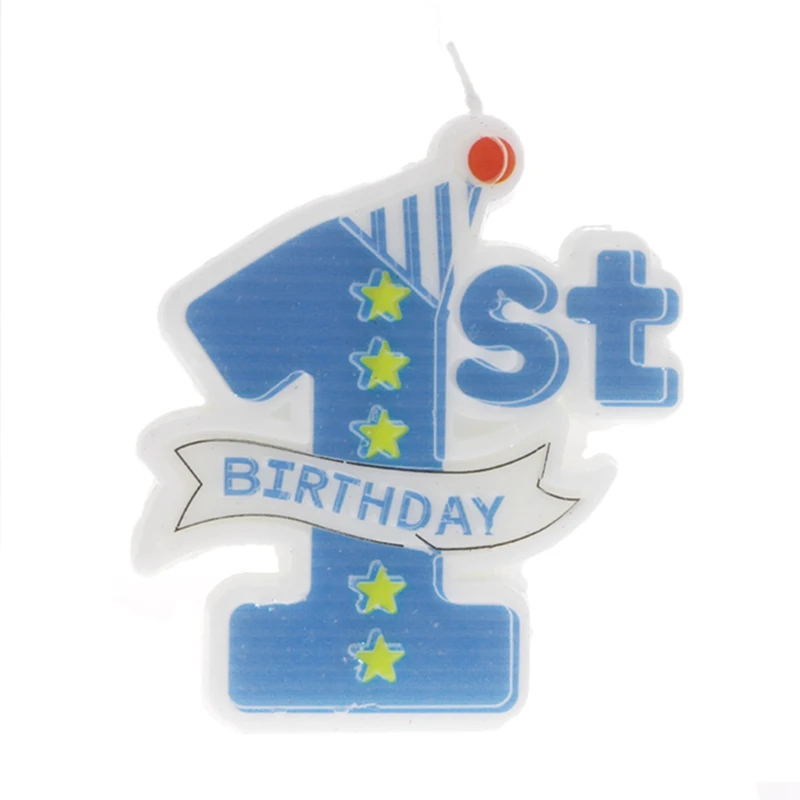 

1st Moulded Design Birthday Candles Cake Topper Decoration Creative Baby Candle Party Supplies Decoration