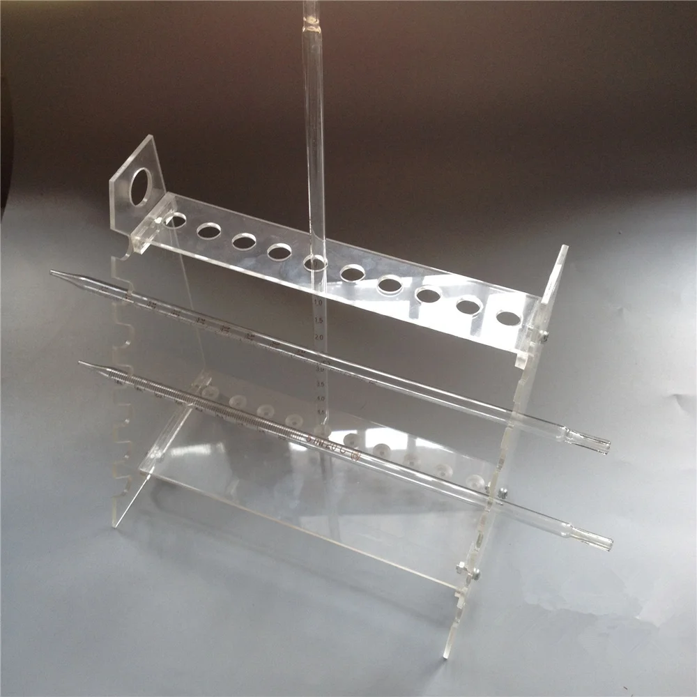 Organic glass double-faced trapezoidal pipette stand graduated pipette rack pipette holder double face trapezoidal pipet rack Organic glass double-faced trapezoidal pipette stand graduated pipette rack pipette holder double face trapezoidal pipet rack