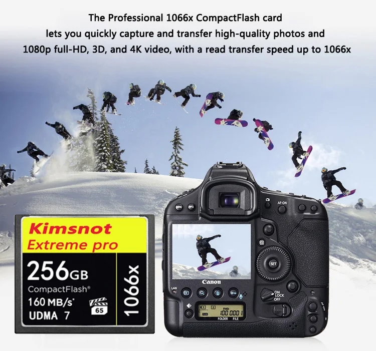 Карта памяти Kimsnot 1066x32 GB 64GB 128GB 256GB CF CompactFlash Compact Flash Card 160 МБ/с. UDMA7