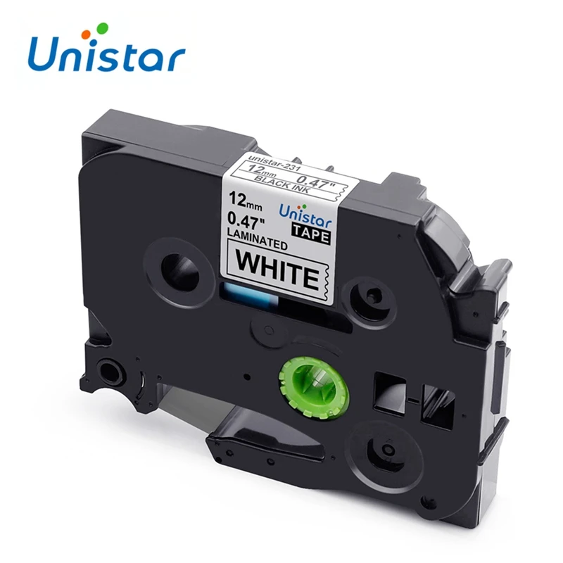 

Unistar tze 231 tz231 TZe-231 Compatible with Brother P-touch Label Tape 12mm Multicolor for PT-H110 PT-D600 PT-1000 Label Maker