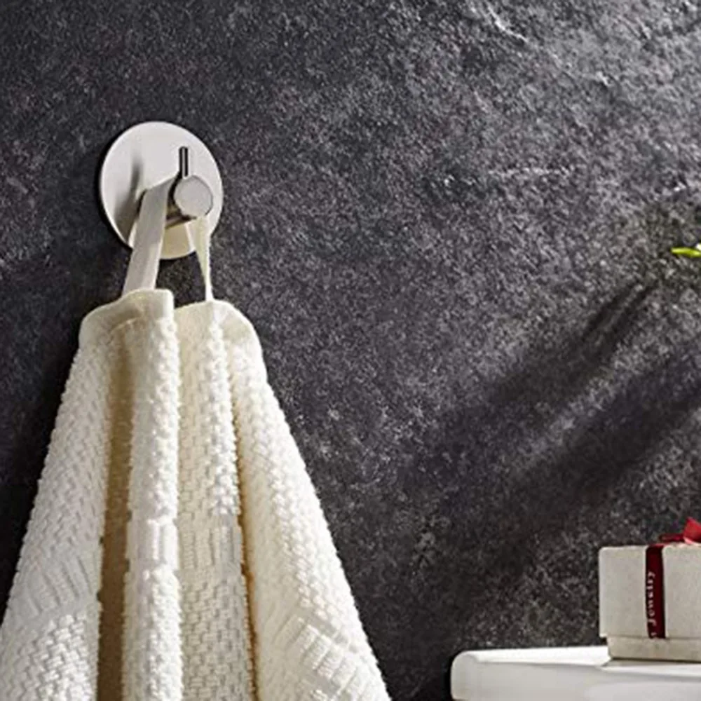 

Towel Holder 4Pcs/Set Bathroom Self Adhesive Wall Hook For Towel Robe Brushed Stainless Steel Wall Rack Hanger Towel Rack 5cm