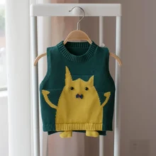 Детский свитер, весна, жилет для девочек и мальчиков, свитер, детские свитера с рисунком дьявола