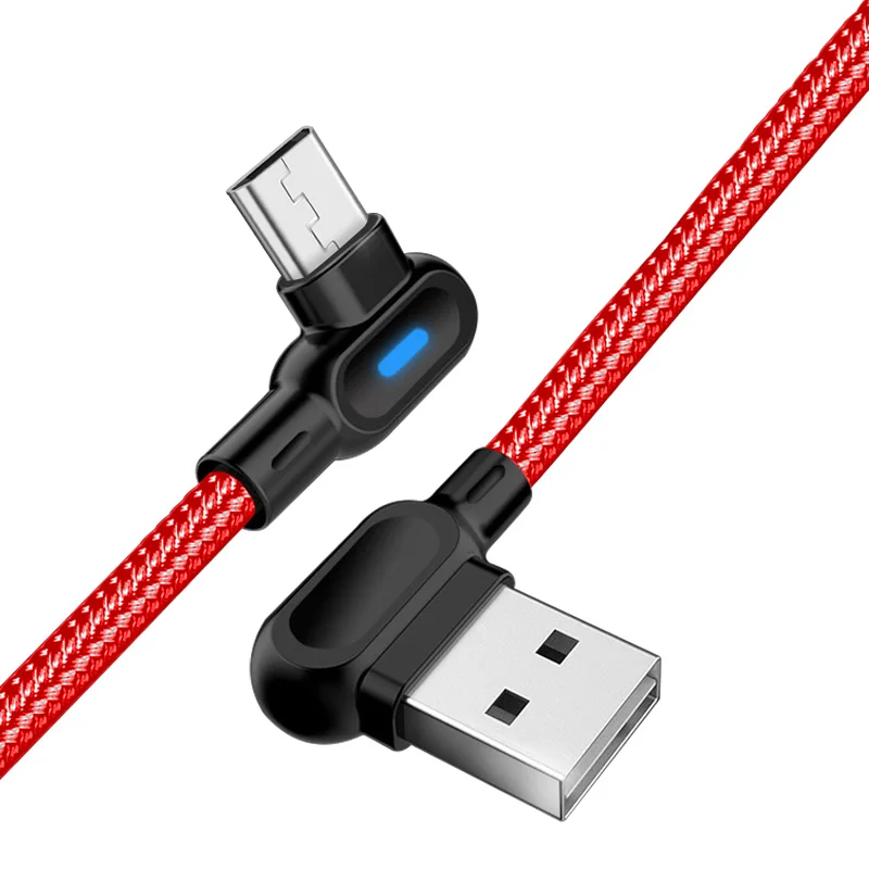 Олаф микро USB кабель 1 м 2 м Быстрая зарядка кабель синхронизации данных 90 градусов usb кабель для зарядки samsung Xiaomi huawei мобильный телефон кабель - Цвет: micro-usb cable