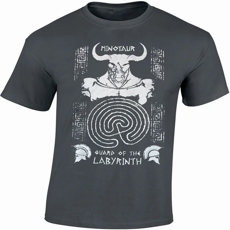 

Minotaur Guard of Labyrinth Shirts Greek Mythology Men's Novelty Stylish T-shirts 100% Cotton O-Neck Printing Tee