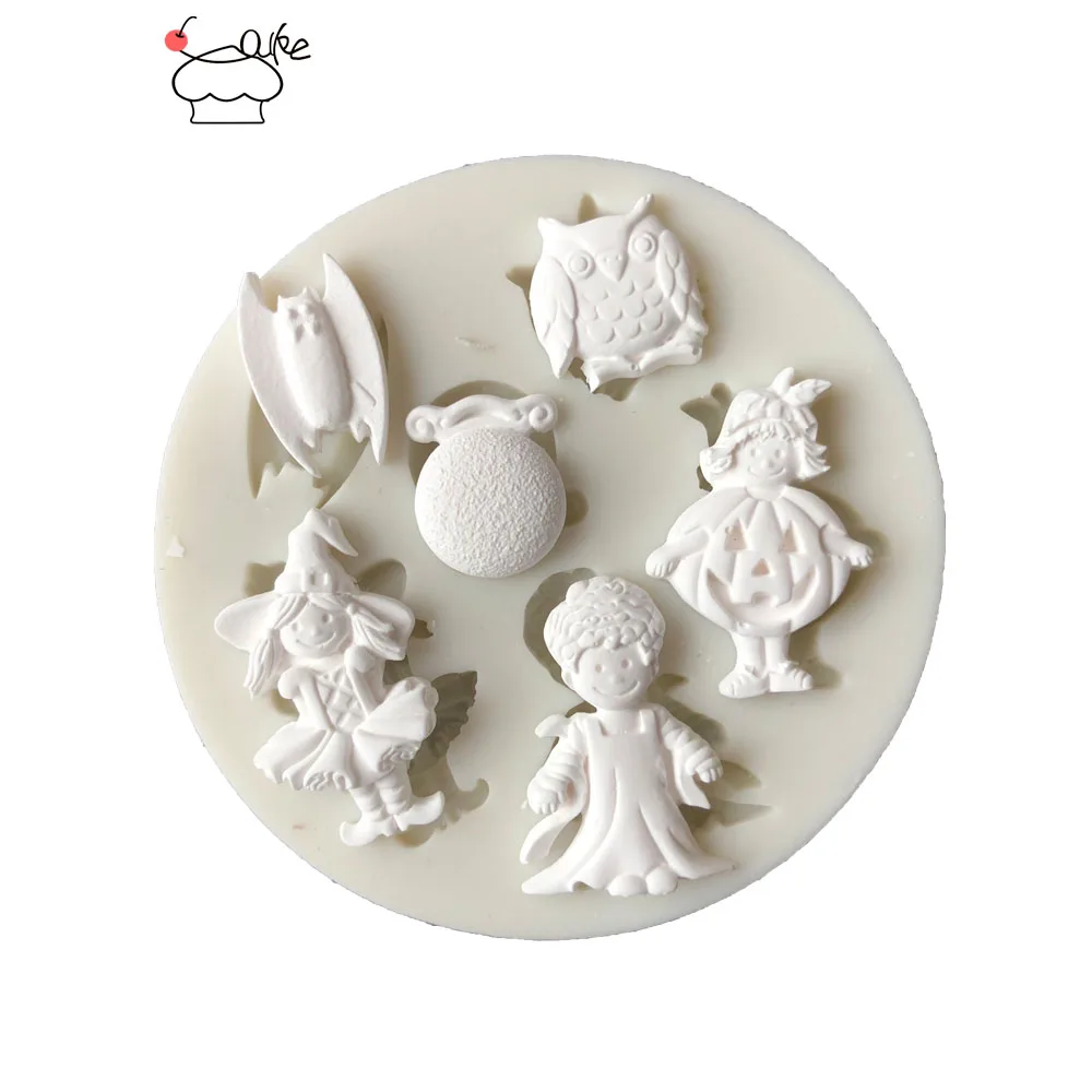 

Aouke Halloween combination Fondant Cupcake Decorating Molds Cake Silicone Mold Sugarpaste Candy Chocolate Gumpaste Clay Mould
