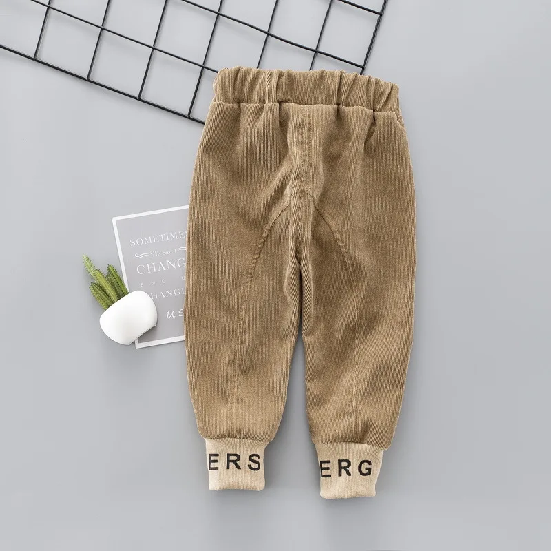 Г., весенне-осенние длинные брюки с буквенным принтом для маленьких мальчиков детские вельветовые повседневные штаны
