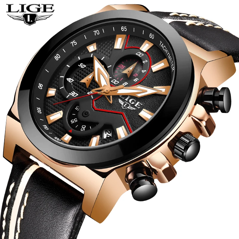 

2019 New Casual Fashion Mens watches Top Brand Luxury Leather Watch Men Sport Waterproof Automatic Date Clock Relogio Masculino