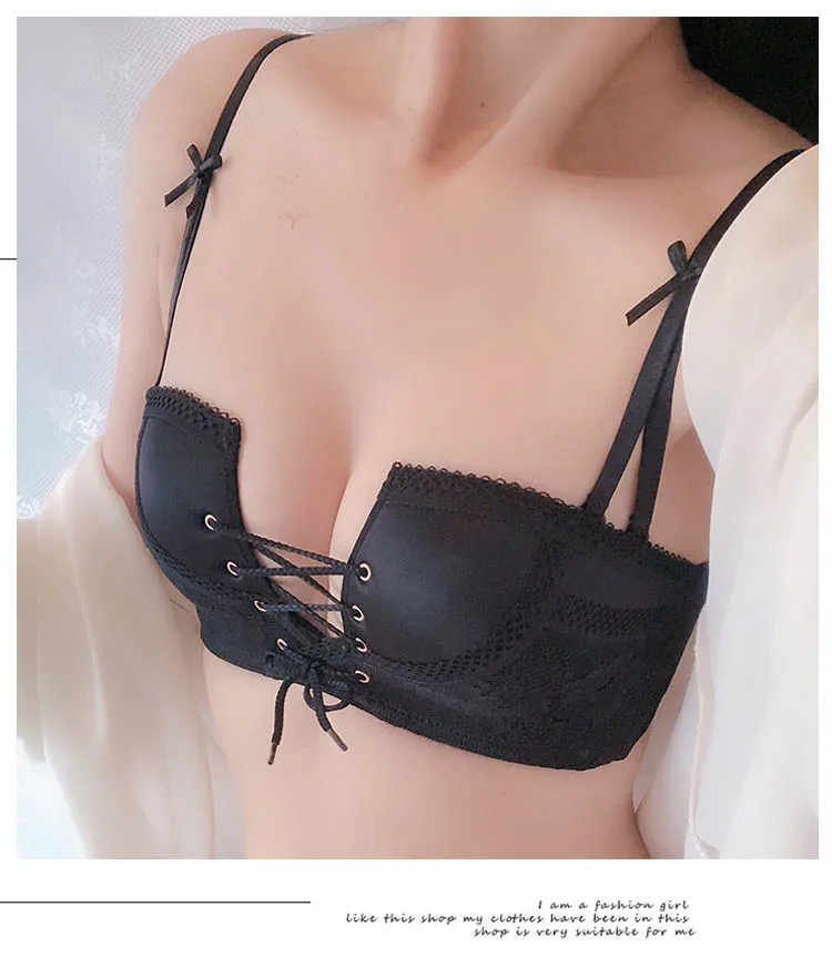 CINOON New Top Sexy Underwear Set Women Wireless Brassiere Push up Bra and Panty Sets Embroidery Solid color Lingerie Set (5)