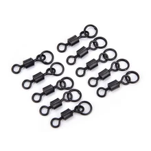 50 шт./лот новые черные Вертлюги для рыбалки с кольцом для карпа ледяной Соединительный Вертлюг для рыбалки карп рыболовные крючки снасть 1,8 см