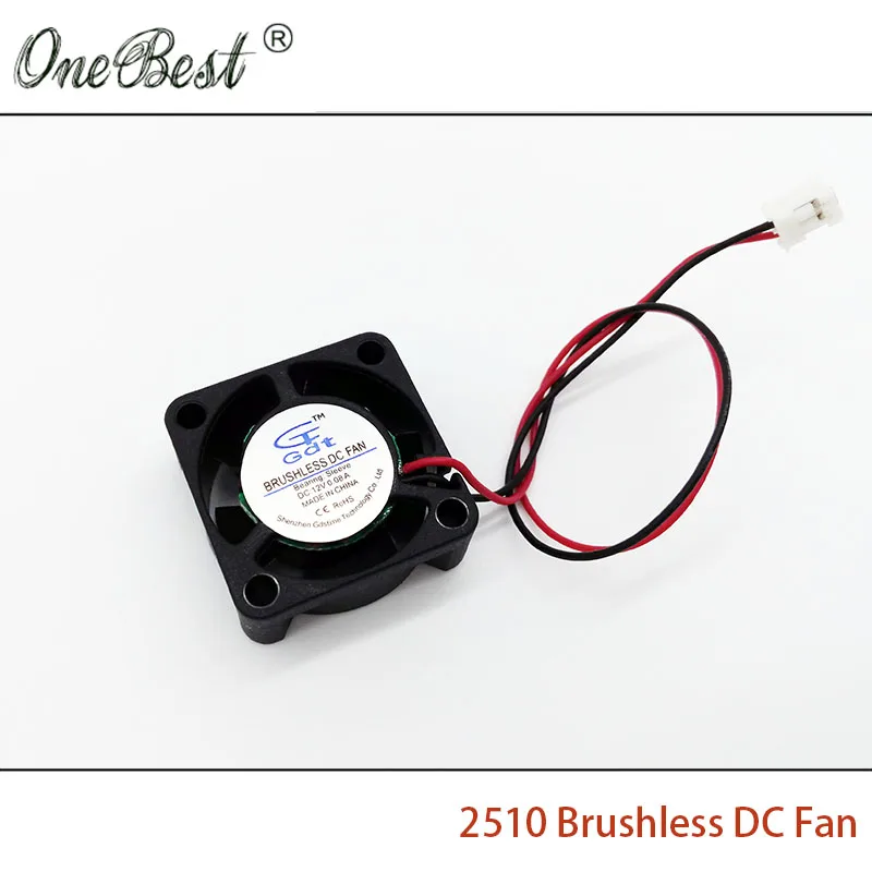 

10Pcs 2510 Mini Cooling Fan DC 12V Chipset Heatsink Cooling Cooler Brushless Fan 25X25X10mm with PH2.0-2P Connector Length 130mm