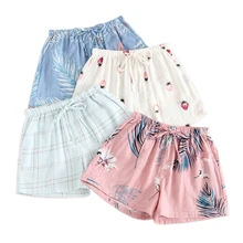 Горячая Распродажа летние свежие шорты для сна женские Мягкие марлевые Хлопковые женские домашние пижамные штаны женские шорты пижамы