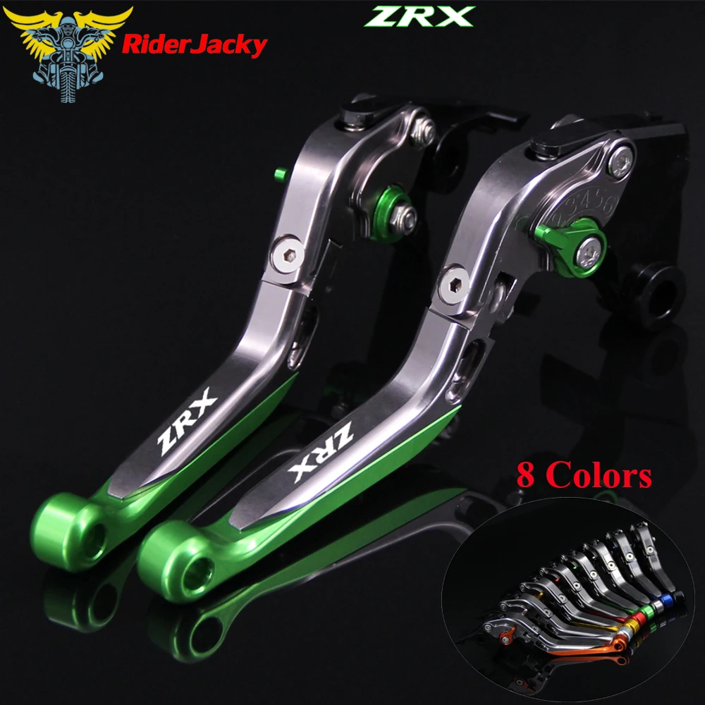 

Logo ZRX Green+Titanium For Kawasaki ZRX1100 / 1200 1999-2007 2005 2006 04 CNC Folding Extendable Motorcycle Brake Clutch Levers