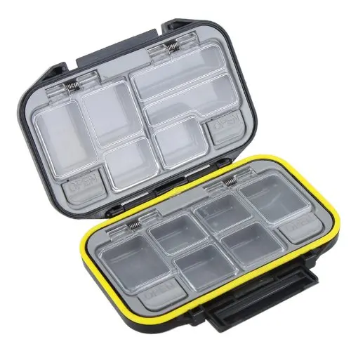 

12 Compartments Storage Case Fly Fishing Lure Spoon Hook Bait Tackle Box Waterproof Black