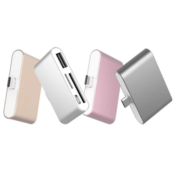 

20pcs/lot 4 in 1 USB 3.1 USB-C Type C TF Micro SD OTG Card Reader for Macbook 12 inch Mobile Phone