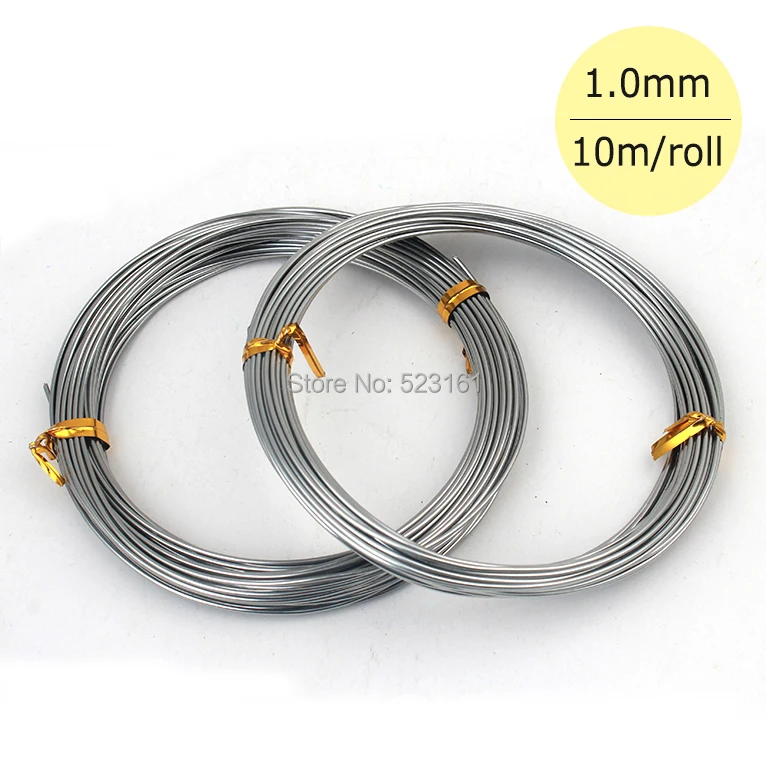 1mm Silver Gray Colored Aluminum Jewelry Craft Soft Wire Coil 10m 18ga Gun Metal Black Aluminium Roll for Handmade Supplies | Украшения и