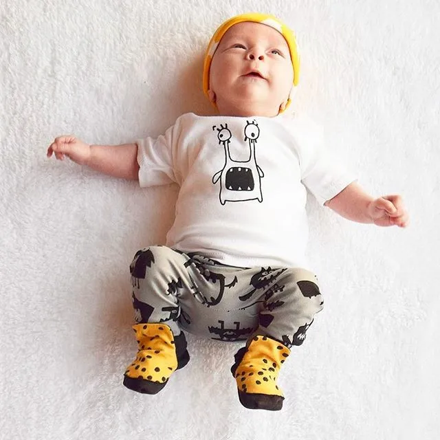 Летние комплекты одежды для маленьких мальчиков, одежда для новорожденных мальчиков хлопковая футболка с короткими рукавами и рисунком+ штаны, комплект из 2 предметов для малышей