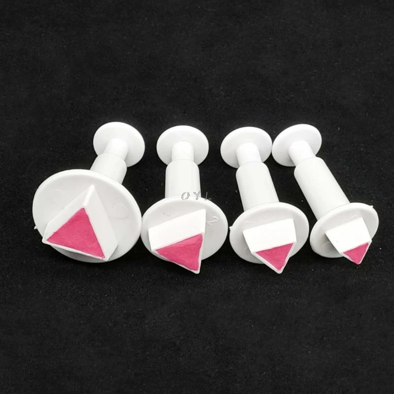 4 Pcs Hexagon Triangle Rectangle Plastic Cake Mold Chocolate Cookie Cutter Fondant Decoration Tools kitchen tools