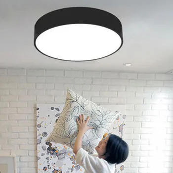 

Remote Control Black/White Brief LED Ceiling Light Dia 25-78cm Round shape bedroom balcon LED Ceiling Lamp Plafondlamp for Home