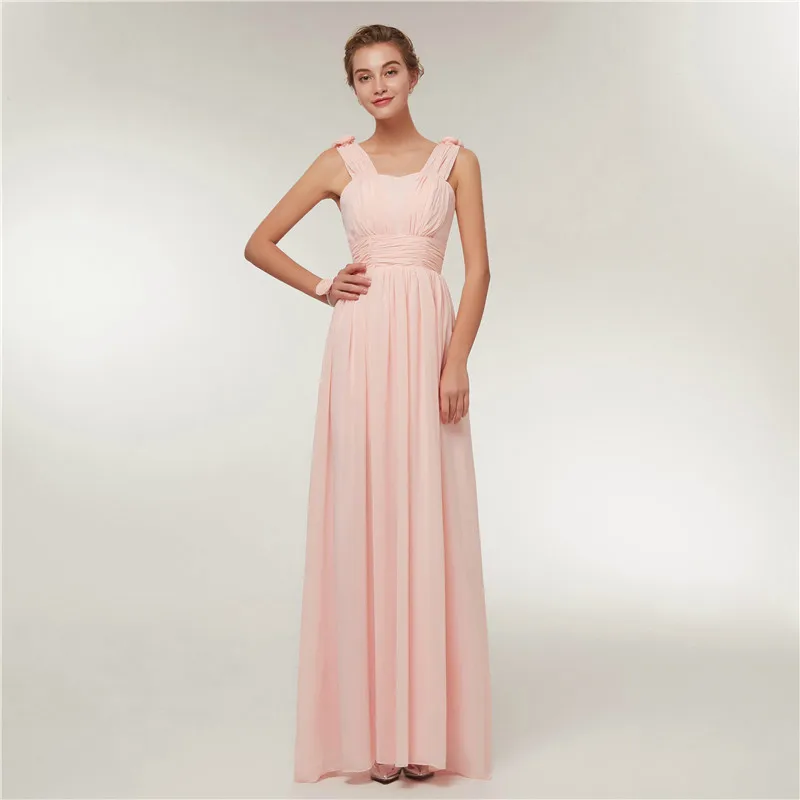 Красивые Розовые Длинные Простые шифоновые вечерние платья Emily, женские вечерние длинные вечерние платья для выпускного вечера, вечерние платья