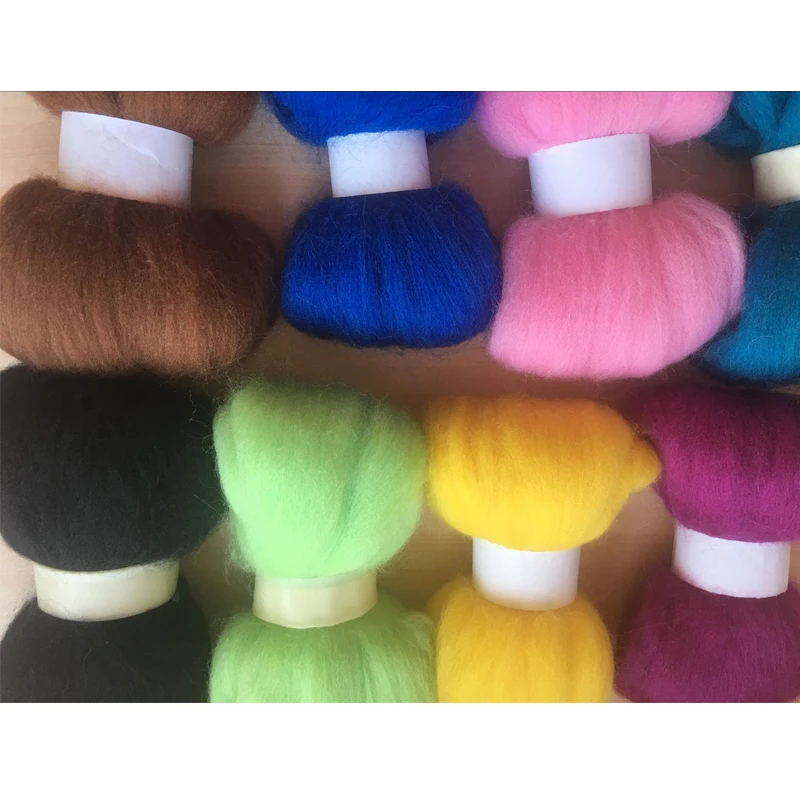 WFPFBEC needle felting wool 66S wool felt 10g/8pcs/lot 80g+gift