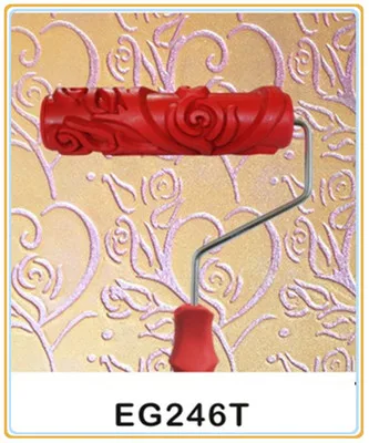 7 дюймов красный резиновый ролик для отделки стен Краски ing ролика, Краски с поддерживающим роликом для отделки стен Краски инструменты homediy ROOL - Цвет: EG246T