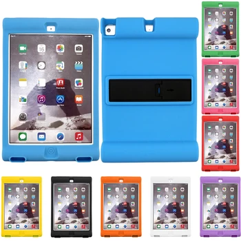 

Universal Shockproof Soft Silicone Folding Stand Case For Apple iPad Protective Drop Proof Cover For Children Kids Students