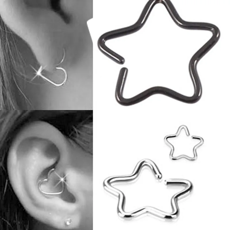 

Surgical Steel Star Shape Helix, Tragus, Cartilage, Ear Piercing Hoop ear piercing body jewelry wholesales