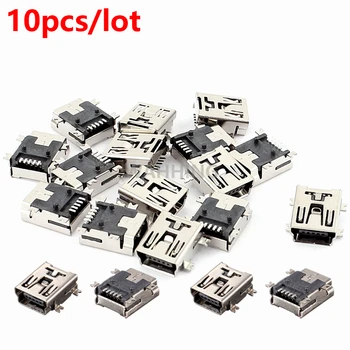 

10x Mini USB type B 5pin Female Connector Adapter For Mobile Phone Mini USB Jack Connector 5 pin Charging Socket Plug HY1373*10