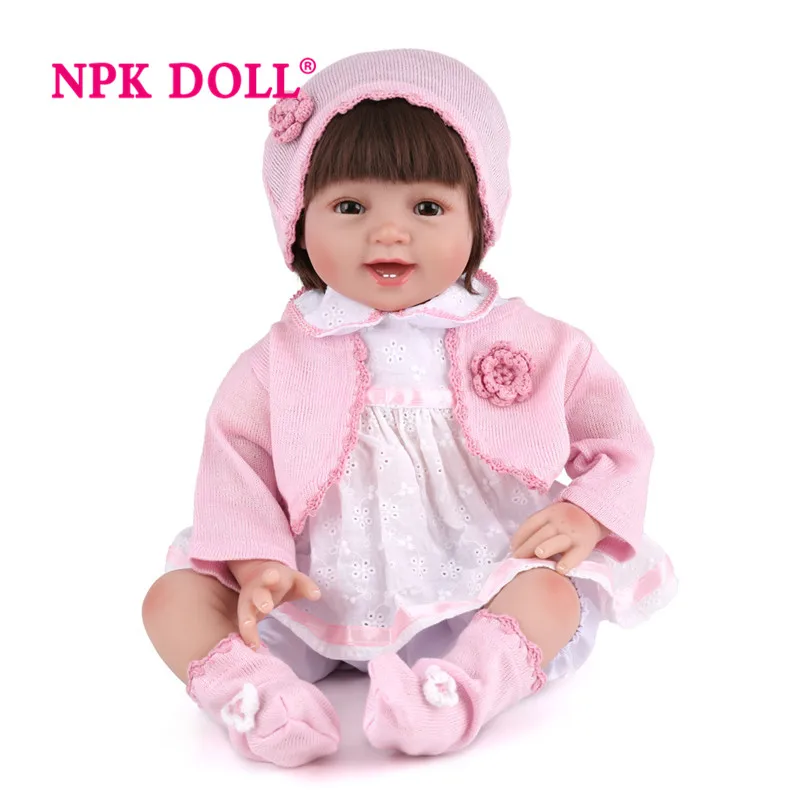 Npkdoll Reborn Dolls Babies Soft Silicone 55Cm Reborn Baby Girl Toys Playmate Classic Lifelike