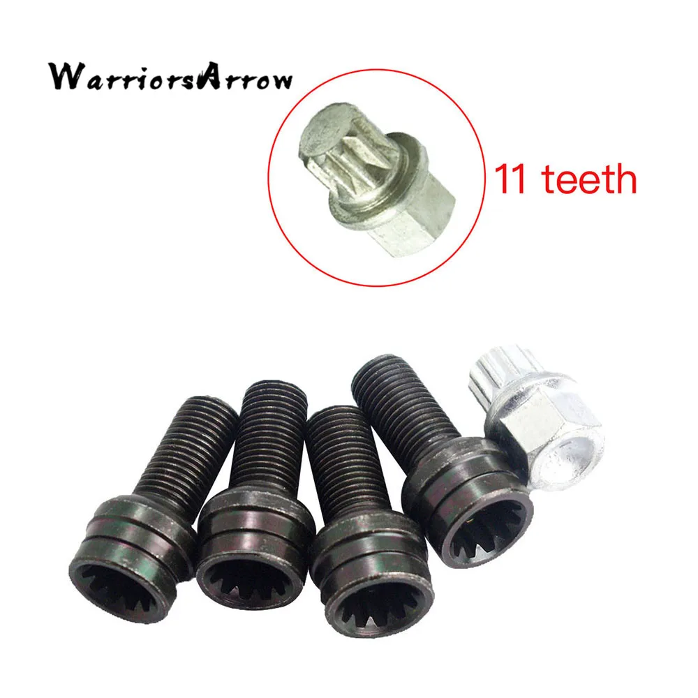 

x5 Set Anti-theft Wheel Screw Bolt Lock Nut Key Adapter 11 teeth For Volkswagen Golf Passat For Audi A4 A6 A8 TT 8D0601139F 001