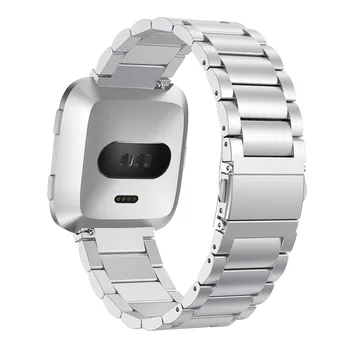 

For Fitbit Versa Bracelet Wrist Band Accessories Three beads slingshot Stainless Steel Replacement watch band