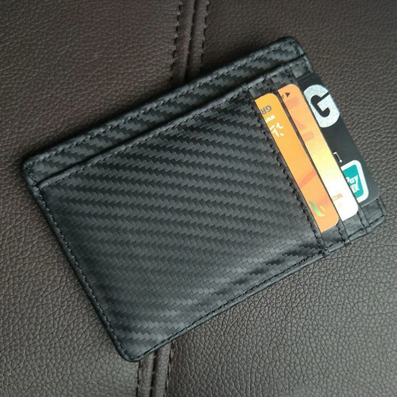 Мужской кошелек из натуральной кожи с RFID блокировкой минималистичный тонкий
