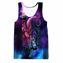 Детские Майки Харадзюку Buu Destruction мужские футболки Женщины-хипстеры 3d аниме Dragon Ball Majin Buu майка футболки жилет