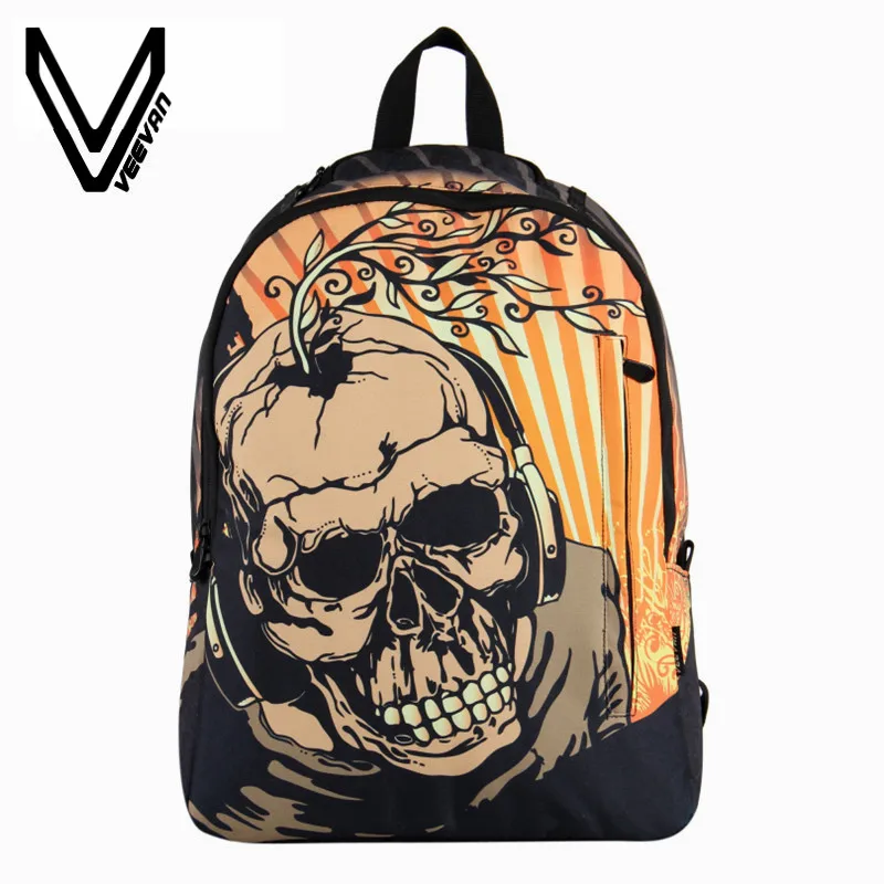 VEEVANV Skull bag new 3D printing backpacks fashion men's backpack ...