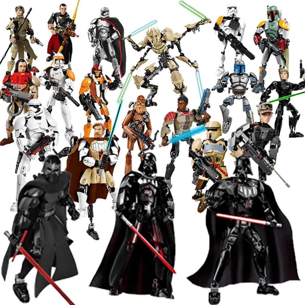 

28 Style Star War The Last Jedi Buildable Action Figure Rey Kylo Ren Luke Skywalker Building Block Toy compatible with ings