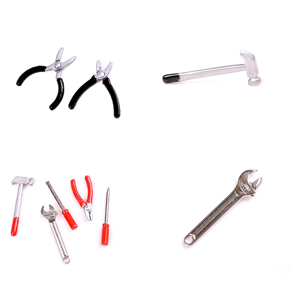 NEW 6PCS/Set Dollhouse Scale Miniature Metal Hand Tools Sets New 1/12 Dolls House Accessories Furniture Toys