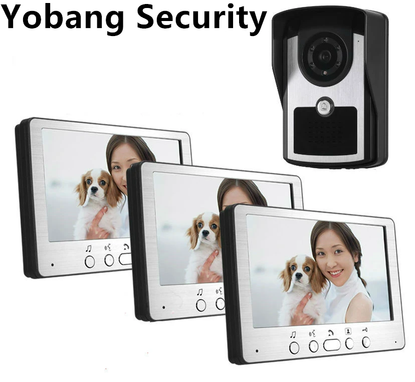 Yobang Security 7inch Night Vision Rainproof Video Intercom door Bell phone Waterproof Doorbell Camera Video Door bell Phone