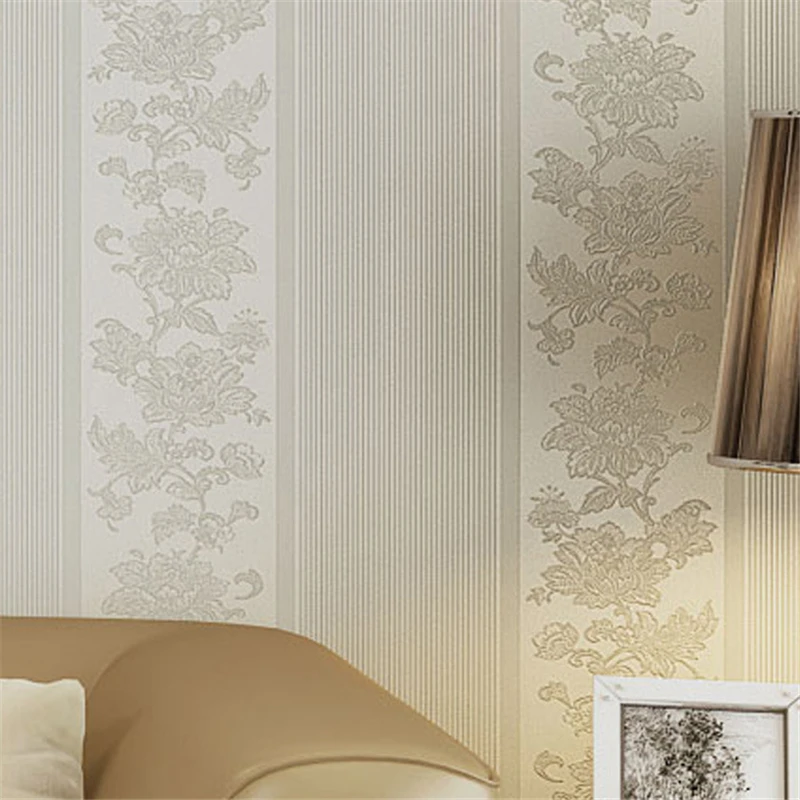 

beibehang Simple modern environmental nonwovens wallpaper bedroom living room sofa background wall vertical striped wallpaper