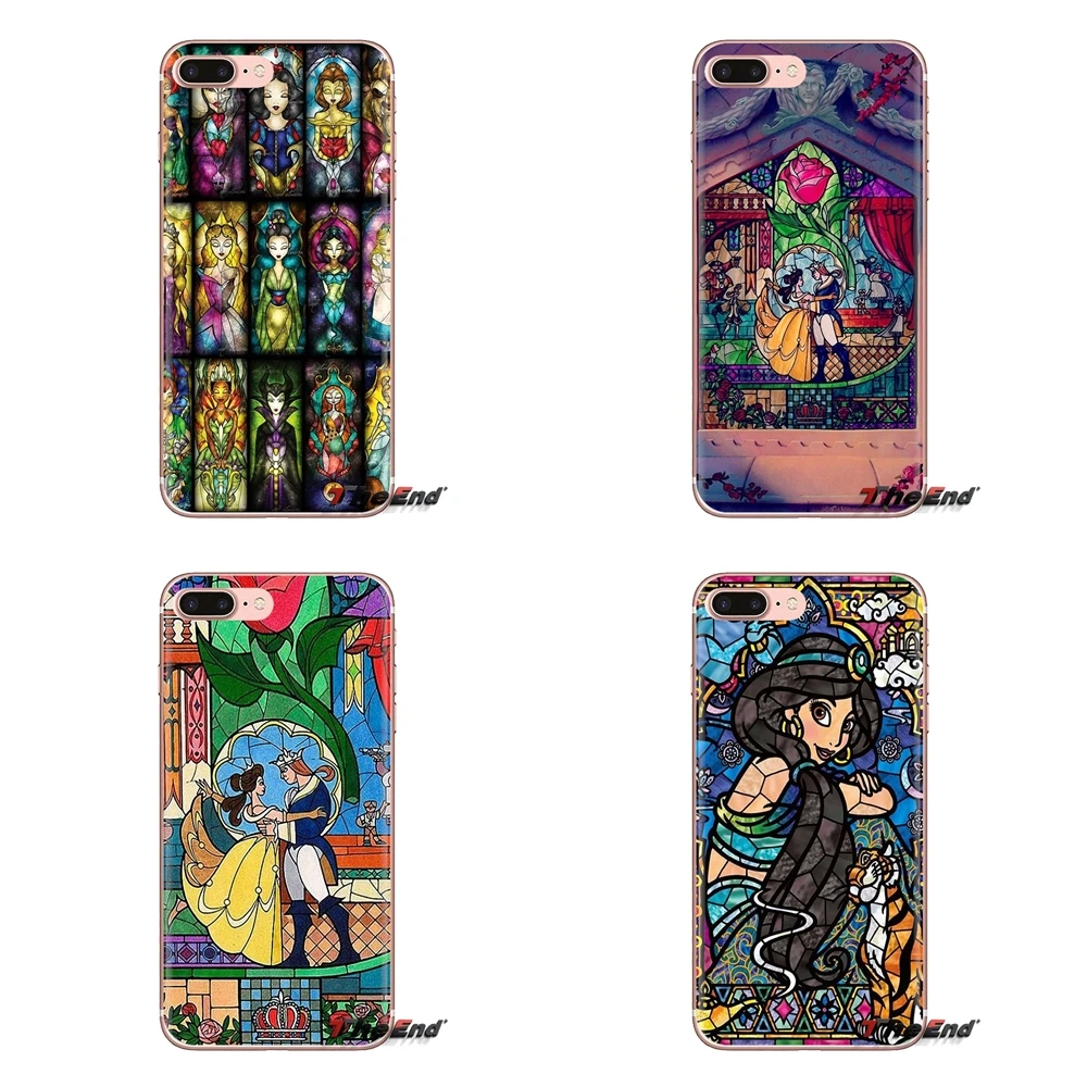 Princess Stained Glass Transparent TPU Cover Bag For Huawei G7 G8 P7 P8 P9 P10 P20 P30 Lite Mini Pro P Smart Plus 2017 2018 2019 |